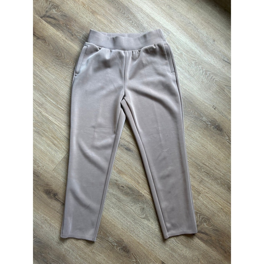 FLX Womens High Rise Pull On Tapered Pants Taupe Mauve Size M RN73277